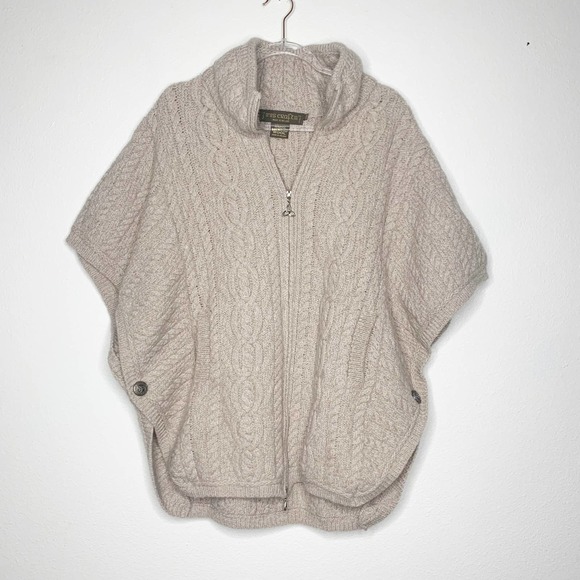 Inis Crafts Jackets & Blazers - INIS CRAFTS Merino Wool Poncho Sweater M/L
